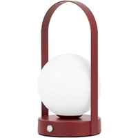 [NIE BENUTZT]Dimmbare tragbare Tischlampe aus Metall für den Außenbereich, wiederaufladbare Nachttischlampe für Schlafzimmer, weinrote Farbe von LARGEIGHT