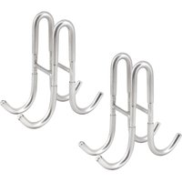 [NIE BENUTZT]Doppelseitige Duschtürhaken aus Glas aus Edelstahl 304 mit Gummischutzschicht, Silber, 2 Stück von LARGEIGHT