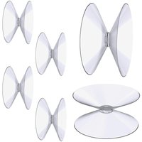 [NIE BENUTZT]Doppelseitige Saugnäpfe, 6 Stück 4 cm transparente Saugnäpfe, extra starker PVC-Kunststoff-Vorhangaufhänger, Isolierungssaugnapf für von LARGEIGHT