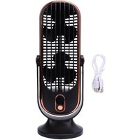 [NIE BENUTZT]Dual Fan Desk Tower-Ventilator, bürstenloser 5-Gang-Motor, wiederaufladbar, tragbar, für Zuhause und Büro, mit LED-Anzeige und von LARGEIGHT