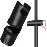 [NIE BENUTZT]Duschhalter, universeller schwarzer Duschkopfhalter für 18–25 mm Duschstangen aus massivem ABS, verdickt und verbesserte Version, von LARGEIGHT