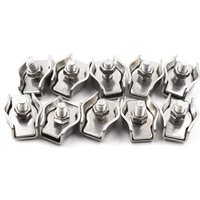 [NIE BENUTZT]Edelstahl Duplex 2-Post Drahtseil Clip Kabelklemme M6 10pcs von LARGEIGHT