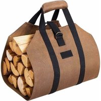 [NIE BENUTZT]Kaminholzkorb und Kaminholztasche, Kaminholzträger, Segeltuch, Kaminholz-Tragetasche, extra großer Kaminholzträger, Kaminholzkörbe für von LARGEIGHT