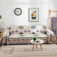 [NIE BENUTZT]MOSHOINOT Wohndecke Reisedecke Sofaüberwurf Dekodecke Geometrie Bettüberwurf Sofadecke Bettdecke Stuhlbezug Sofabezüge Pompom von LARGEIGHT