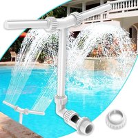 [NIE BENUTZT]Poolbrunnen, Dual-Jet-Poolzubehör für oberirdische/eingelassene Pools, 2-in-1 verstellbarer Poolbrunnen für oberirdische Pools, von LARGEIGHT