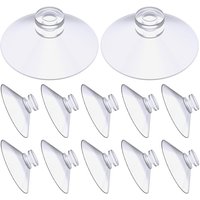 [NIE BENUTZT]Saugnapf, 12 Stück Glastisch-Saugnapf, Mini-Saugnapf, extra starker PVC-Vorhang-Aufhänge-Isolier-Saugnapf, einfache transparente von LARGEIGHT