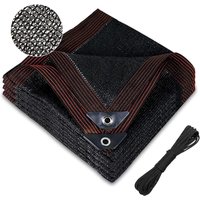 [NIE BENUTZT]Schattenstoff, Gewächshäuser Winddichtes Netz mit Ösen, UV-beständig für Pergola, Schwarzer Schutzzaun, Schattennetz mit Ösen 3x3m von LARGEIGHT