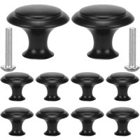 [NIE BENUTZT]Schubladengriffe aus Edelstahl und Zinklegierung für Türen und Schubladen zur Renovierung alter Küchen und Schränke, Schwarz, 10 Stück von LARGEIGHT