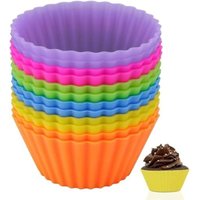 [NIE BENUTZT]Silikon-Muffinform, Cupcake-Formen, wiederverwendbare Silikon-Backformen, Muffinformen, 12er-Pack von LARGEIGHT