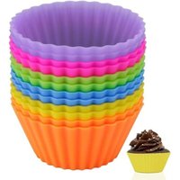 [NIE BENUTZT]Silikon-Muffinform, Cupcake-Formen, wiederverwendbare Silikon-Backformen, Muffinformen, 12er-Pack von LARGEIGHT