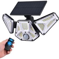 [NIE BENUTZT]Solarleuchte für den Außenbereich mit Fernbedienung, 113 LEDs, wasserdicht, Solar-Sicherheitsleuchte für den Außenbereich, für Veranda von LARGEIGHT