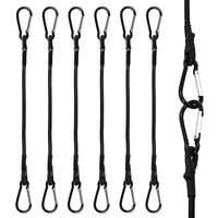 [NIE BENUTZT]Spanngurte mit Karabiner, 6 Stück, strapazierfähige Spanngurte, 30 cm Spanngurte mit Haken für Camping, Planen, Zelte, Gepäck, Autos und von LARGEIGHT