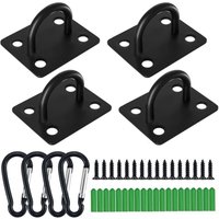 [NIE BENUTZT]Stück Edelstahl Ösenplatte mit Karabiner, Deckenhaken, Ösenplatte zur Wandmontage, Deckenmontage, Zurrhaken aus Edelstahl von LARGEIGHT