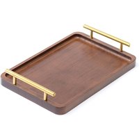 [NIE BENUTZT]Teetablett aus Holz mit Griff zur Aufbewahrung im Haushalt S,Teetablett aus Holz mit Griff zur Aufbewahrung im Haushalt S von LARGEIGHT