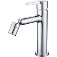 [NIE BENUTZT]Waschbeckenarmatur mit 360° schwenkbarem Auslauf, einstellbarer Modus – Silber, Waschbeckenarmatur mit 360° schwenkbarem Auslauf, von LARGEIGHT