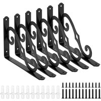 [NIE BENUTZT]x Deko-Regalträger 250 x 200 mm Schwerlastträger schwarz Metall 90° Winkel mit Schrauben von LARGEIGHT