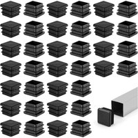 Quadratische Kappe. Quadratische Kappen für Stühle. Schwarze rutschfeste Rohrkappen aus Kunststoff, Rohreinlagepolster. Für Tisch- und Stuhlbeine, von LARGEIGHT