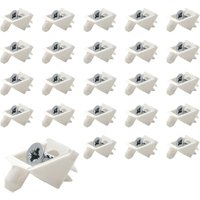 Regalstützstifte, 24 Stück, weiße Regalhalterungen, langlebige und robuste Eckmöbel aus Kunststoff für Regalstützklammern aus transparentem PVC und von LARGEIGHT