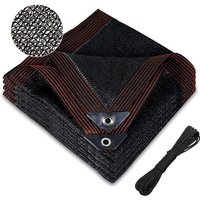 Schattenstoff, Gewächshäuser Winddichtes Netz mit Ösen, UV-beständig für Pergola, Schwarzer Schutzzaun, Schattennetz mit Ösen 3x3m von LARGEIGHT