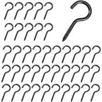 Schwarze Einschraubhaken, 40 Stück, Edelstahl-Einschraubhaken, Edelstahl-Deckenhaken zum Aufhängen von Pflanzen, Kunstdekoration, Schlüsseln (M4-60 von LARGEIGHT
