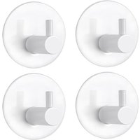 Selbstklebende Wandhaken, 4 Stück Edelstahl Badezimmer Wandhaken, Selbstklebende Handtuchhalter Wandhaken (Weiß) von LARGEIGHT