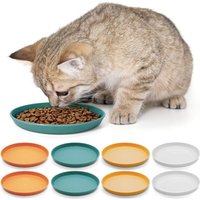 Set mit 8 flachen Katzennäpfen für Futter und Wasser, für Katzen, Kätzchen und kurzbeinige Rassen von LARGEIGHT
