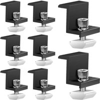 Solarmodulhalterungen, 30 mm Endklemme mit verstellbarem Schraubenschlüssel, Solar-Z-Halterung für Flachdach, Trapezdach, Photovoltaik (8 Stück) von LARGEIGHT