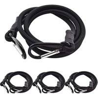 Spanngurte, elastische Spanngurte, Spanngurte mit Haken, 4 Stück schwarze Spanngurte, Spanngurte mit Haken für Gepäckträger-Spanngurte von LARGEIGHT