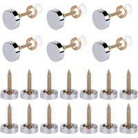 Spiegelschrauben mit Unterlegscheibenkappen, dekorative Schraubenabdeckung, Kappennägel, poliertes Chrom, dekorative Schrauben für Badezimmer, von LARGEIGHT