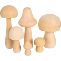 Stück unbehandelte Holzpilze, natürliches unbehandeltes Holz zum Bemalen, Mini-Holzpilze als Dekoration für Kinder, kreatives Geschenk Stück unbehandelte Holzpilze, natürliches unbehandeltes Holz zum Bemalen, Mini-Holzpilze als Dekoration für Kinder, kreatives Geschenk von LARGEIGHT