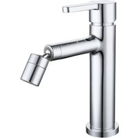 Waschbeckenarmatur mit 360° schwenkbarem Auslauf, einstellbarer Modus – Silber, Waschbeckenarmatur mit 360° schwenkbarem Auslauf, einstellbarer Modus von LARGEIGHT