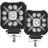 Zoll Auto Quadrat LED Arbeitslicht Strobe Scheinwerfer Weiß Gelb Offroad Fahrlicht Scheinwerfer für LKW Autos SUV Boot von LARGEIGHT