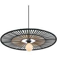 Larissa Lighting - Pehcevo Wire Deckenpendelleuchte Bambus Metall 1x E27 Schwarz von LARISSA LIGHTING