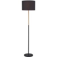 Vretsia Stehlampe E27 Max 40W Eisen, Holz, Stoff Matterial Schwarz von LARISSA LIGHTING