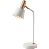 Vyronas Tischlampe E14 Max 25W Eisen Weiß -Gold Ein/Aus Schalter von LARISSA LIGHTING