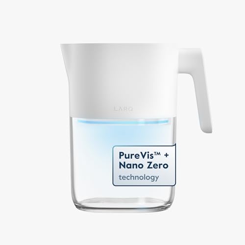 LARQ 1,9L Pitcher PureVis | UV-Selbstreinigender Wasserfilter für Leitungswasser | Entfernung von Chlor & PFAS | App-Tracking | Pflanzenbasierter Filter | 2 Jahre Garantie | Pure White von LARQ