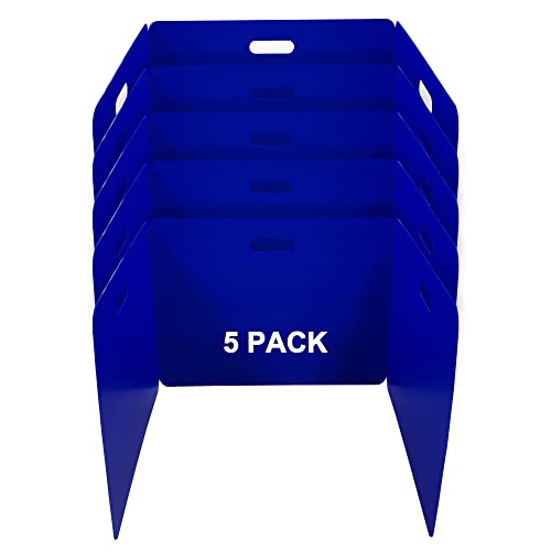 Privacy Shields Schreibtischteiler aus Kunststoff, leicht zu desinfizieren, tragbar, wiederverwendbar, 5 Stück, Blau, 5 Stück von LARREEDE