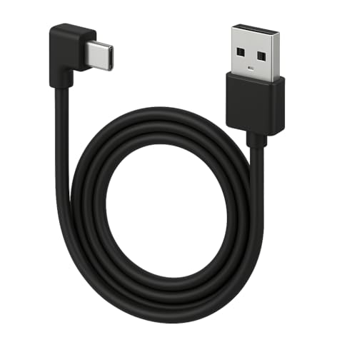LARRITS Ultra Dünnes USB C Dashcam Kabel 3m, USB A zu C 90 Grad gewinkeltes Strom- & Datenkabel, Typ-C Ladekabel für Dashcam, Spiegelkamera, Rückfahrkamera, Dashboard Recorder (10ft) von LARRITS
