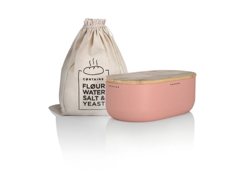 LARS NYSØM Brotkasten Ægte, Edelstahl, Metallbrotbox mit Brotsack und Bambusschneidebrett von LARS NYSØM