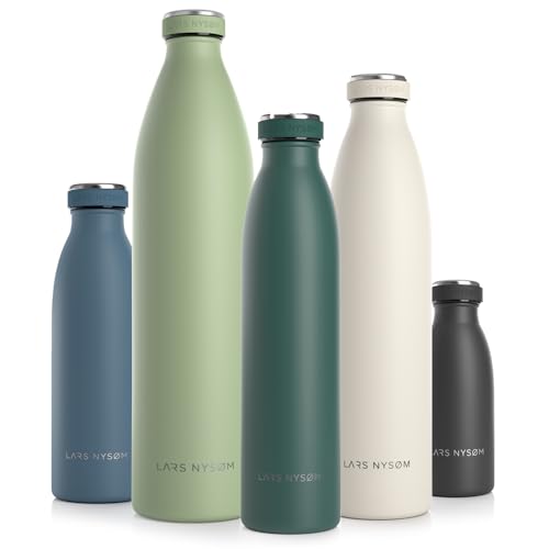 LARS NYSØM Edelstahl Trinkflasche 350ml, 500ml, 750ml, 1L, 1 5 liter | BPA-Frei Thermosflasche Kohlensäure geeignet | Auslaufsichere Wasserflasche für Sport, Outdoor, Schule (Bayberry, 750ml) von LARS NYSØM