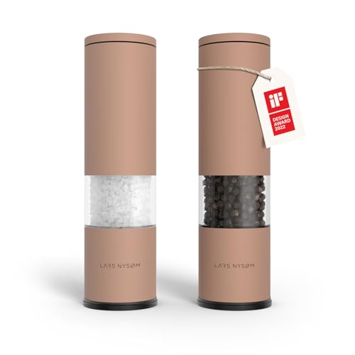 LARS NYSØM Salz und Pfeffer Mühle 2er Set Manuell mit einstellbarem Keramik-Mahlwerk von grob bis fein I Design Gewürzmühlenset (2 Stück) (Blush Rose) von LARS NYSØM