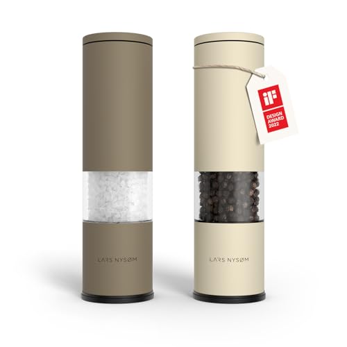 LARS NYSØM Salz und Pfeffer Mühle 2er Set Manuell mit einstellbarem Keramik-Mahlwerk von grob bis fein I Design Gewürzmühlenset (2 Stück) (Brown/Beige) LARS NYSØM Salz und Pfeffer Mühle 2er Set Manuell mit einstellbarem Keramik-Mahlwerk von grob bis fein I Design Gewürzmühlenset (2 Stück) (Brown/Beige) von LARS NYSØM