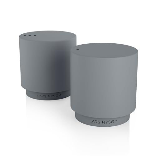 LARS NYSØM Salz und Pfefferstreuer-Set | Edelstahl Salzstreuer, Minimalistisches Design Gewürzstreuer, leicht nachfüllbar (Cool Grey) von LARS NYSØM