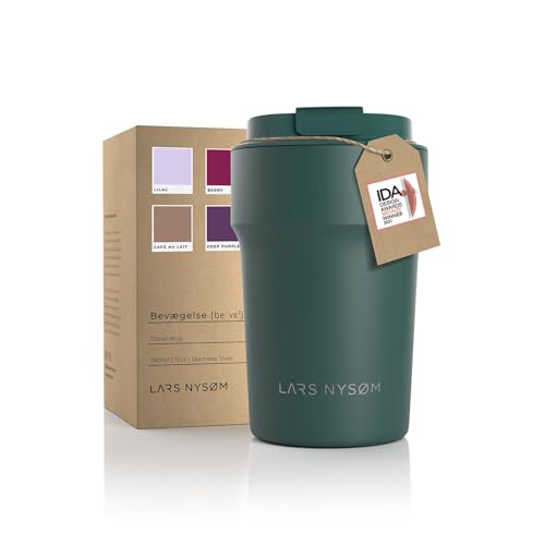 LARS NYSØM Thermo Kaffeebecher-to-go 380ml | BPA-freier Travel Mug 0.38 Liter mit Isolierung | Auslaufsicherer Edelstahl Thermobecher für Kaffee und Tee unterwegs | Teebecher (Bayberry, 380ml) von LARS NYSØM