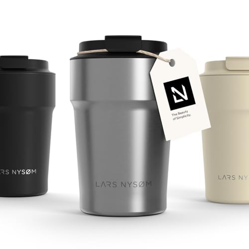 LARS NYSØM Thermo Kaffeebecher to go 380ml | Travel Mug 0,38 Liter mit Isolierung | Auslaufsicherer Edelstahl Thermobecher für Kaffee und Tee unterwegs | Teebecher (Stainless Steel, 380ml) LARS NYSØM Thermo Kaffeebecher to go 380ml | Travel Mug 0,38 Liter mit Isolierung | Auslaufsicherer Edelstahl Thermobecher für Kaffee und Tee unterwegs | Teebecher (Stainless Steel, 380ml) von LARS NYSØM