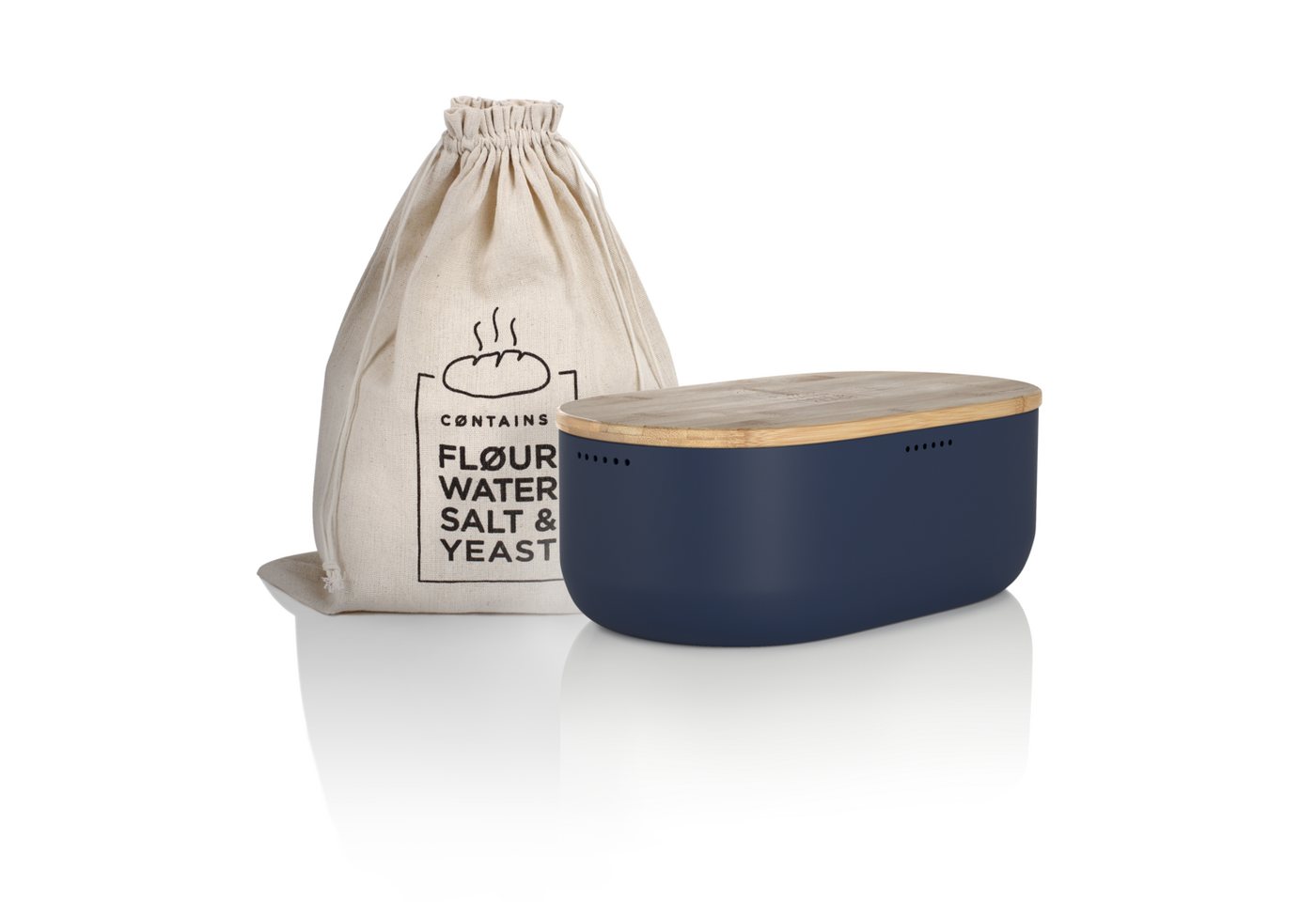 LARS NYSØM Brotkasten Ægte, Edelstahl, Metallbrotbox mit Brotsack und Bambusschneidebrett LARS NYSØM Brotkasten Ægte, Edelstahl, Metallbrotbox mit Brotsack und Bambusschneidebrett von LARS NYSØM
