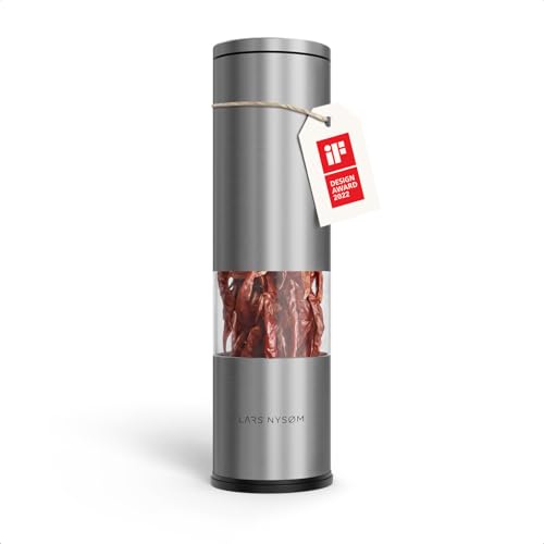 LARS NYSØM Chilimühle mit Edelstahl Schneideblatt I Premium Chili Cutter I Designer Gewürzmühle (Stainless Steel) von LARS NYSØM