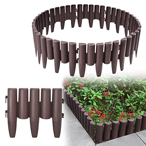 LARS360 14m Kunststoff Rasenkante, Holz Optik Garden Border, Mähkante Beetumrandung Palisade, 28x24cm Braun Zaun LARS360 14m Kunststoff Rasenkante, Holz Optik Garden Border, Mähkante Beetumrandung Palisade, 28x24cm Braun Zaun von LARS360