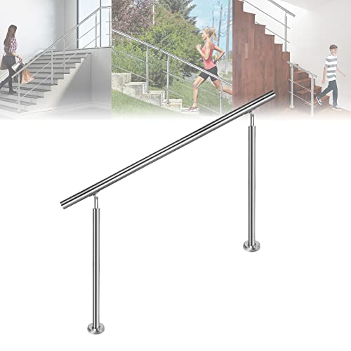 LARS360 150cm Handlauf Geländer Treppengeländer Ø 42 mm Geländerstäben aus Edelstahl 0 Querstreben Terrassengeländer Bodenmontage Bausatz Treppen für Drinnen Draußen Treppen Balkon Brüstung von LARS360
