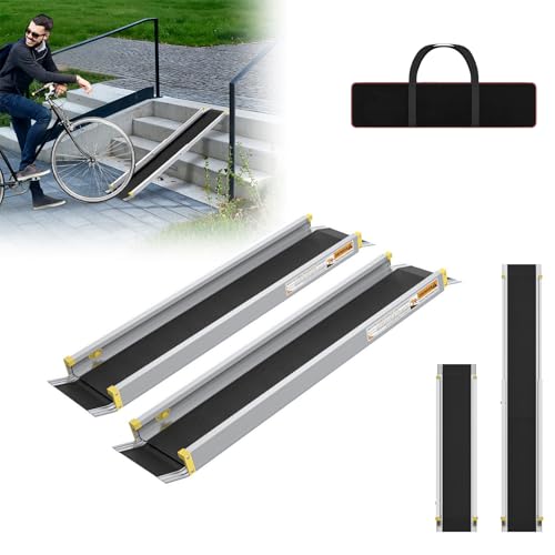 LARS360 2 x Teleskop Rollstuhlrampe Teleskoprampen Aluminium Auffahrrampe für Treppe Treppenrampe für Rollstuhl Rampe bis 300 kg,Verstellbare Teleskoprampe 106.5-152-183cm LARS360 2 x Teleskop Rollstuhlrampe Teleskoprampen Aluminium Auffahrrampe für Treppe Treppenrampe für Rollstuhl Rampe bis 300 kg,Verstellbare Teleskoprampe 106.5-152-183cm von LARS360